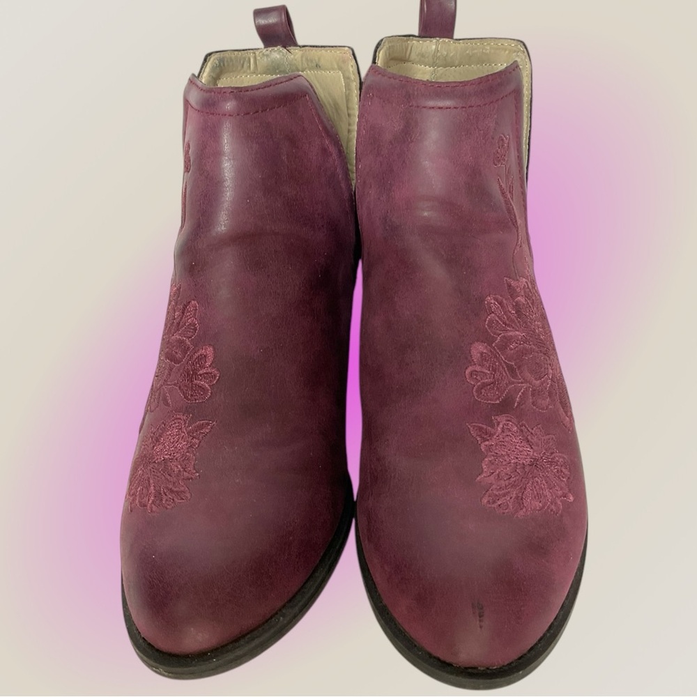 JBU by Jambu Women’s Burgundy Parker Floral Embroidered Ankle Boots Size 7.5M
